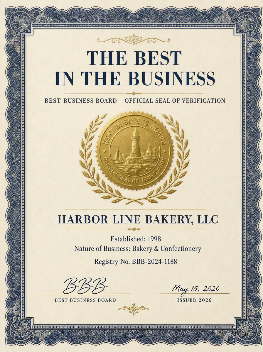 Best Business Board certificate reading The Best In The Business, awarded to a verified LLC, with gold embossed seal and Registrar's signature